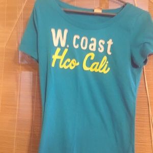 Hollister tee worn once  blue teal color
